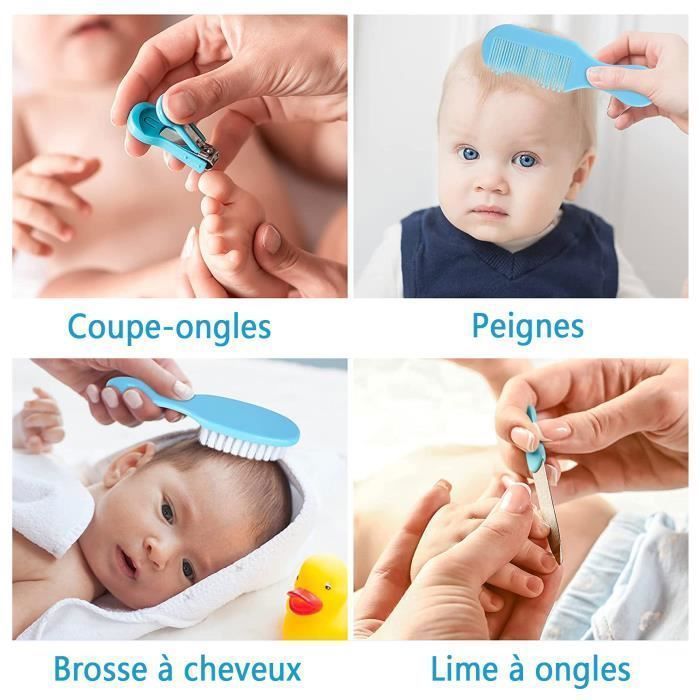 Set de neceser de aseo para bebé, kit de cuidado para recién nacidos de 20 piezas con accesorios higiénicos completos.
