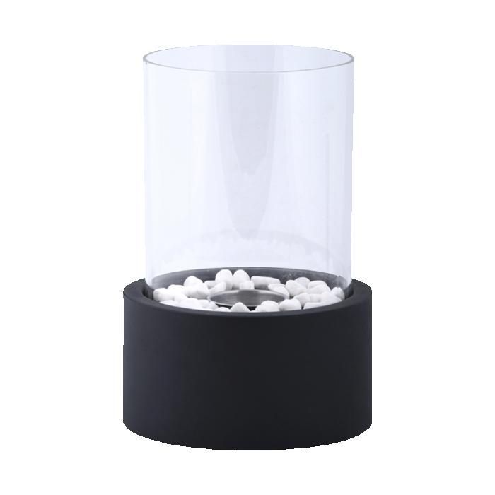 Chimenea redonda de bioetanol - 18,8 cm de diámetro x 27 cm de alto - Negra