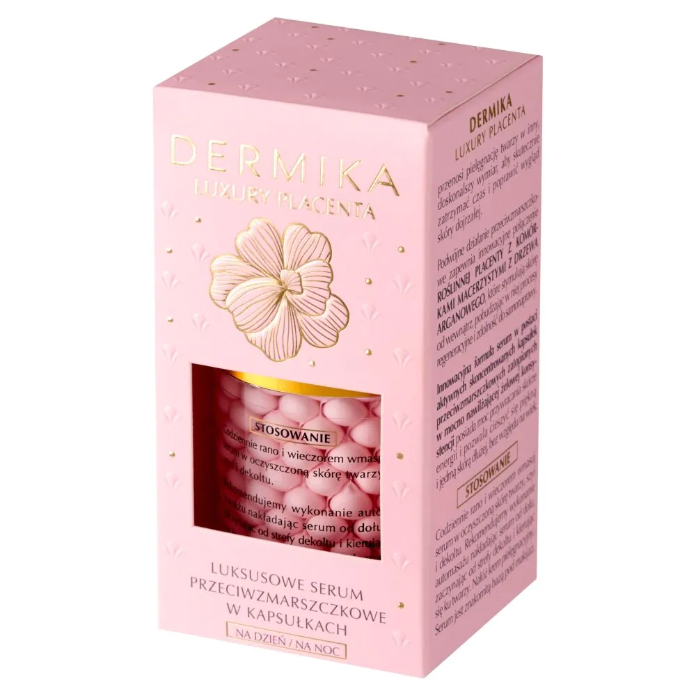 Dermika Luxury Placenta Luksusowe serum Przeciwzmarszczkowe w Kapsułkach na dzień i na noc