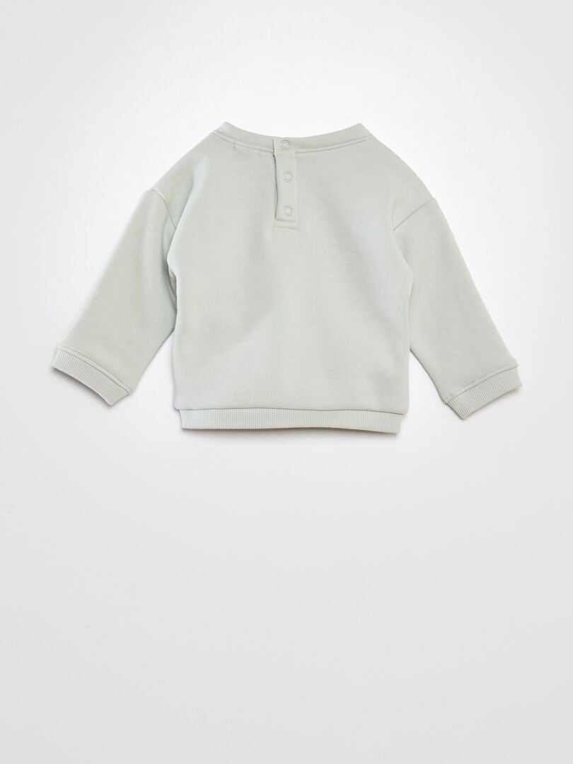Bedrukte fleece sweater - GROEN