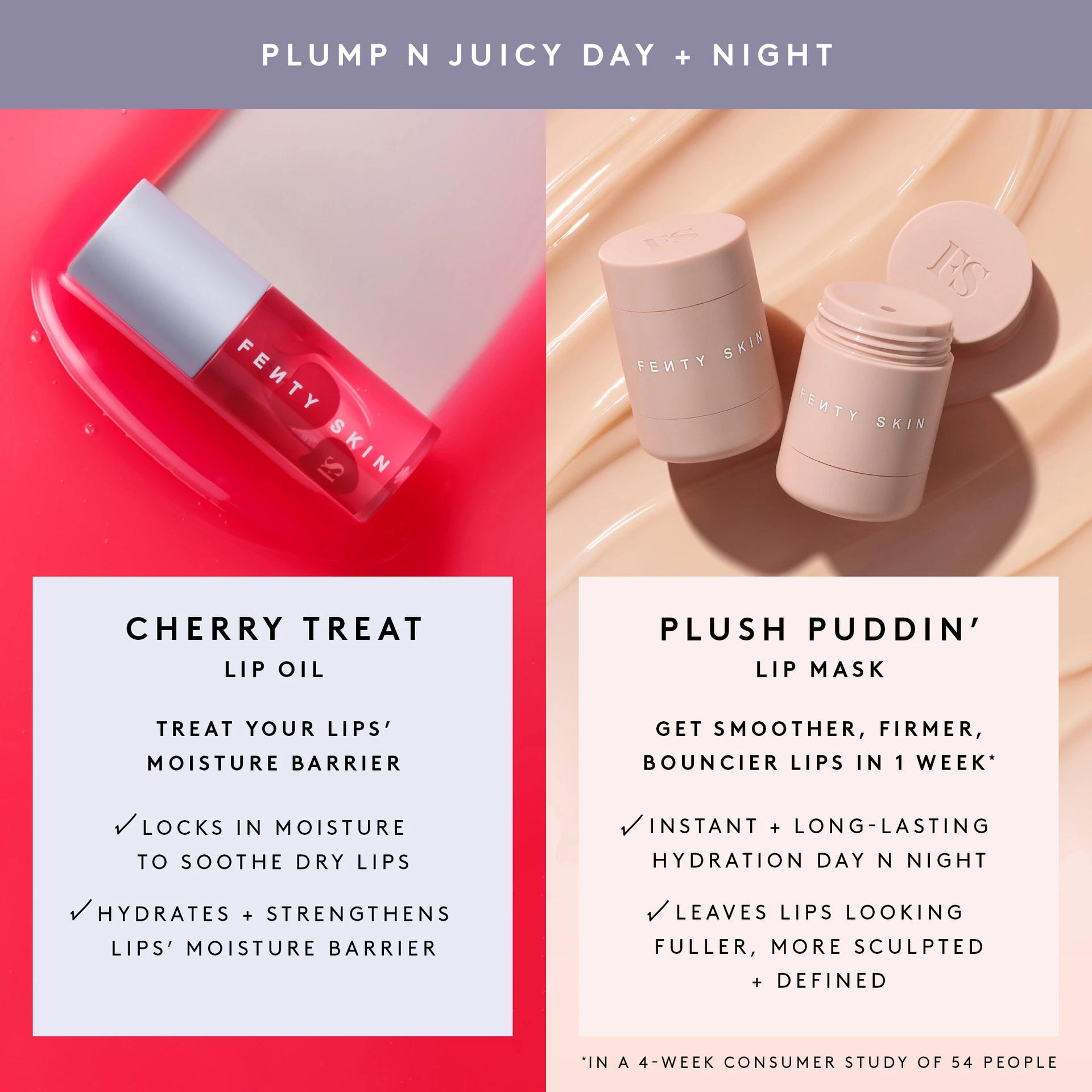 Cseresznye ajakolaj és plüss puding ajakmaszk - Limitált kiadás - Fenty Skin