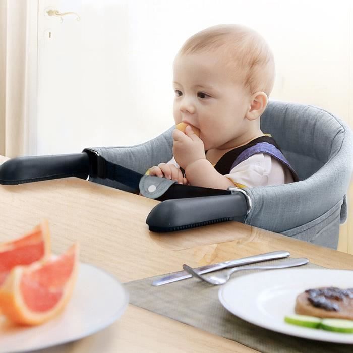 Aufun Siège de table siège bébé pliable, siège rehausseur avec pinces antidérapantes, dossier ergonomique, ceinture de sécurité