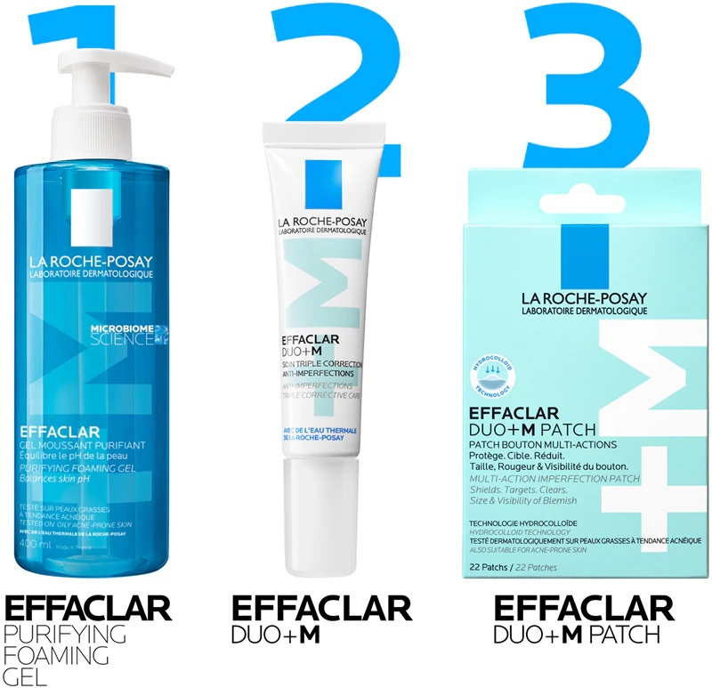 „La Roche-Posay Effaclar DUO+M“ pleistrai probleminei odai nuo spuogų