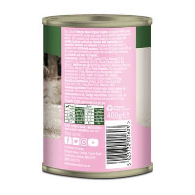 Natures Menu Original Dåser Hvalpe Kylling med Kalkun