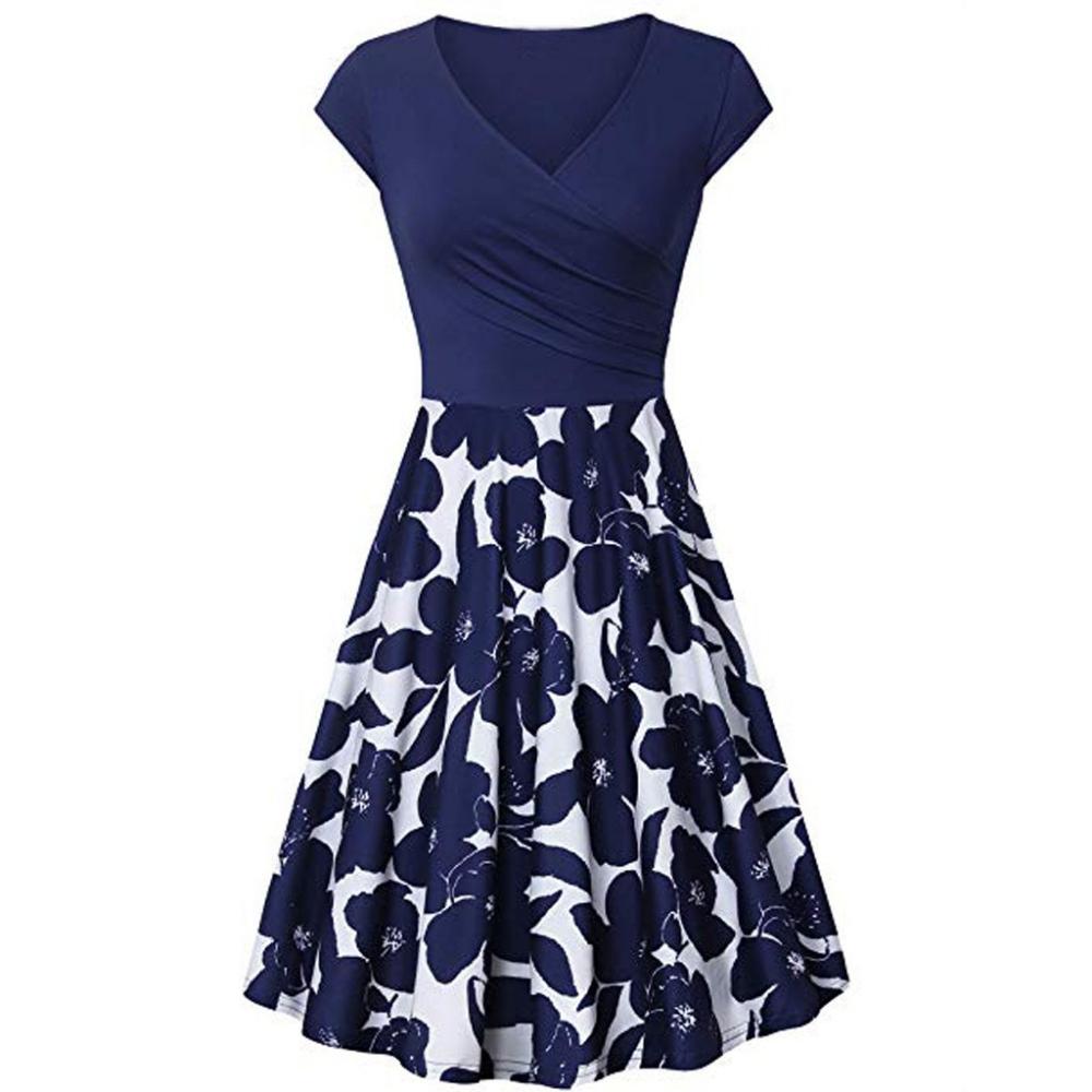 Robe d'été femme bohème col V sans manches robe trapèze robe ample tunique grande taille mini robe d'été