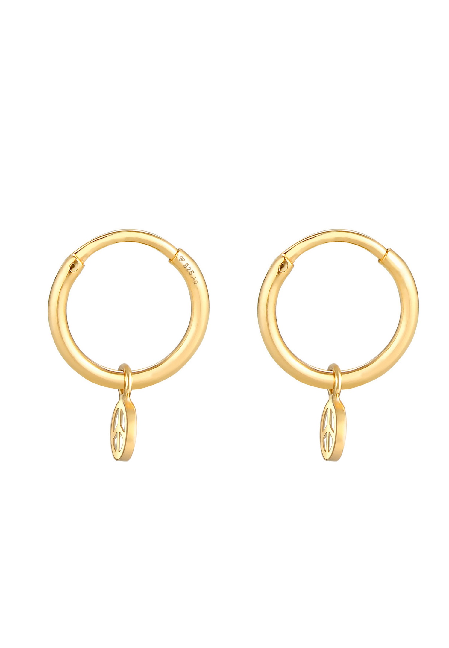 Elli Créoles pour Femmes Peace Symbole Boho en argent sterling 925