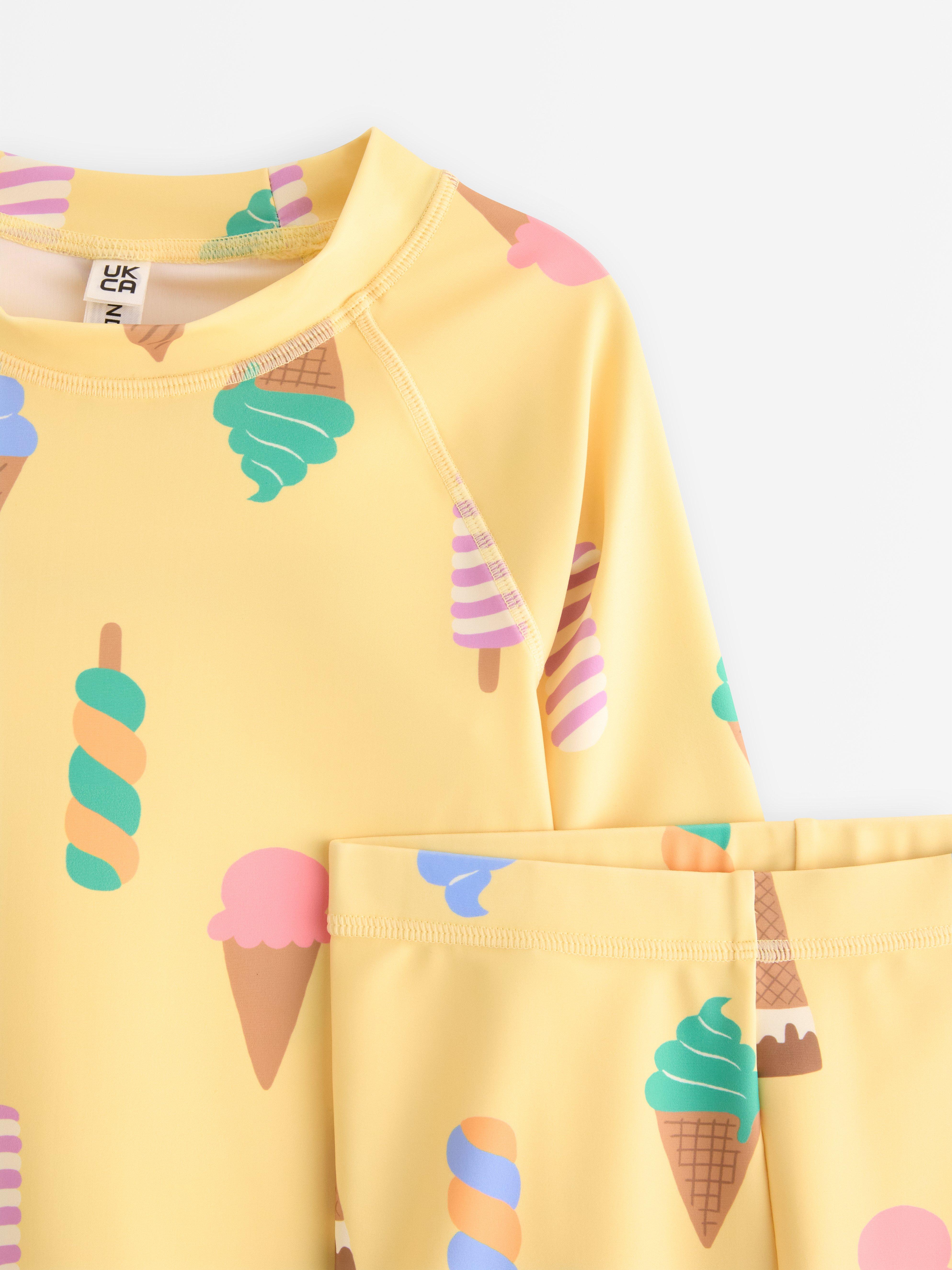 Maillot de bain avec protection UV jaune clair