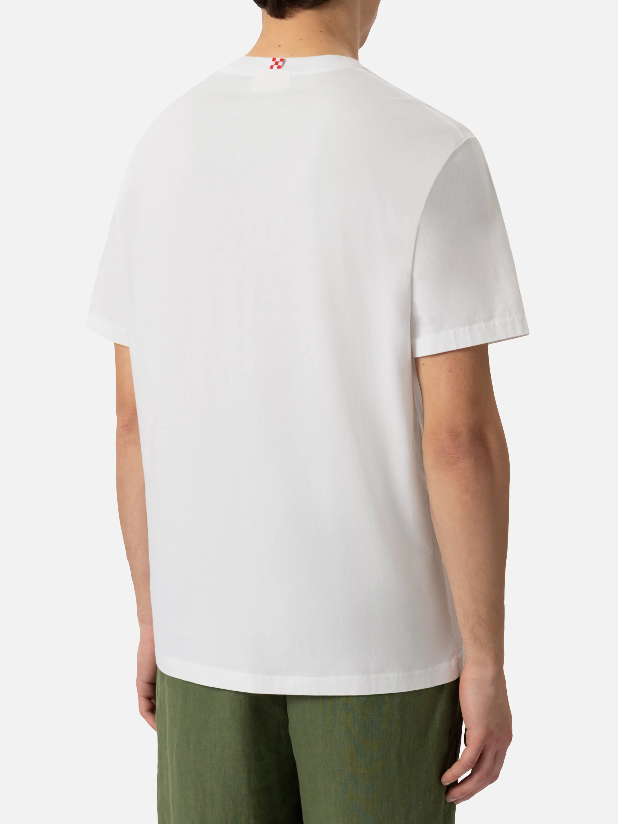 Heren katoenen T-shirt met Latin Rover-borduurwerk