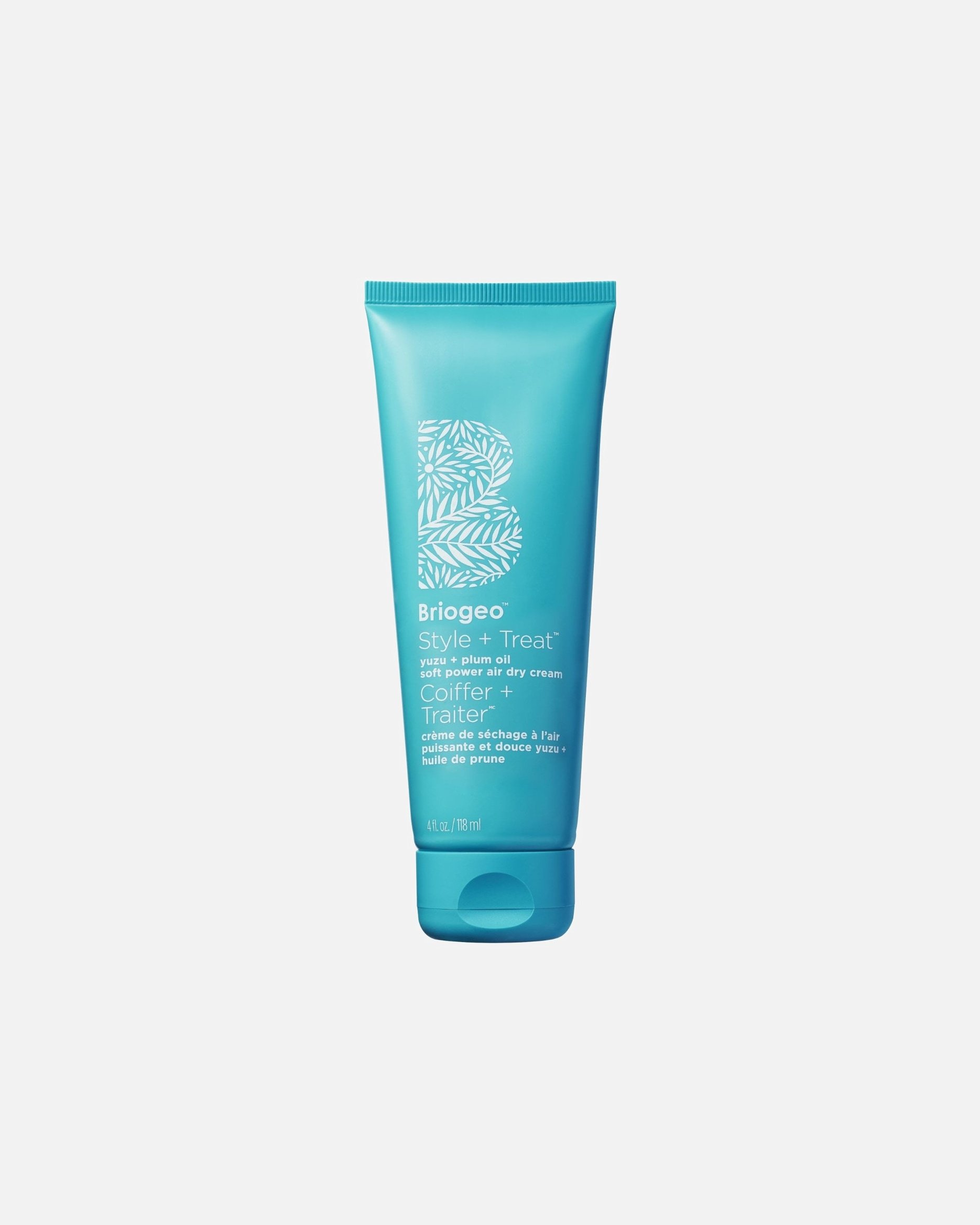 Briogeo krema za lase Style + Treat™ Yuzu + slivovo olje Soft Power krema za sušenje na zraku - 118 ml
