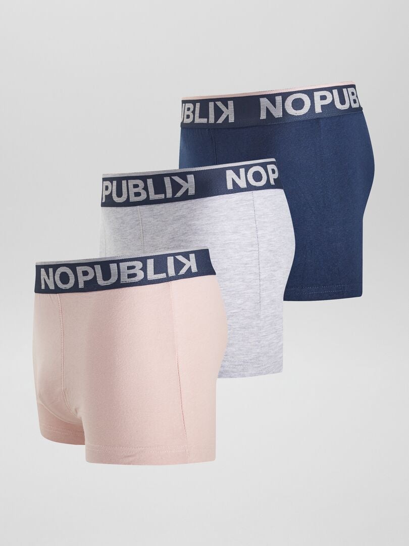 Set van 3 'No Publik' boxershorts - ROZE