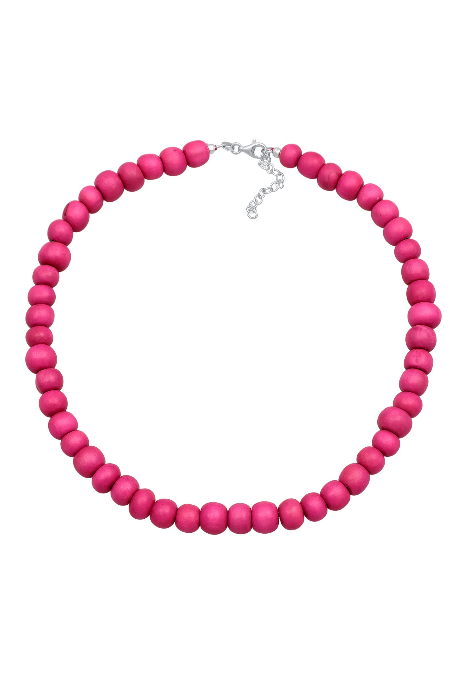 Elli Femmes Choker Beads tendance avec des perles en bois rose en argent sterling 925