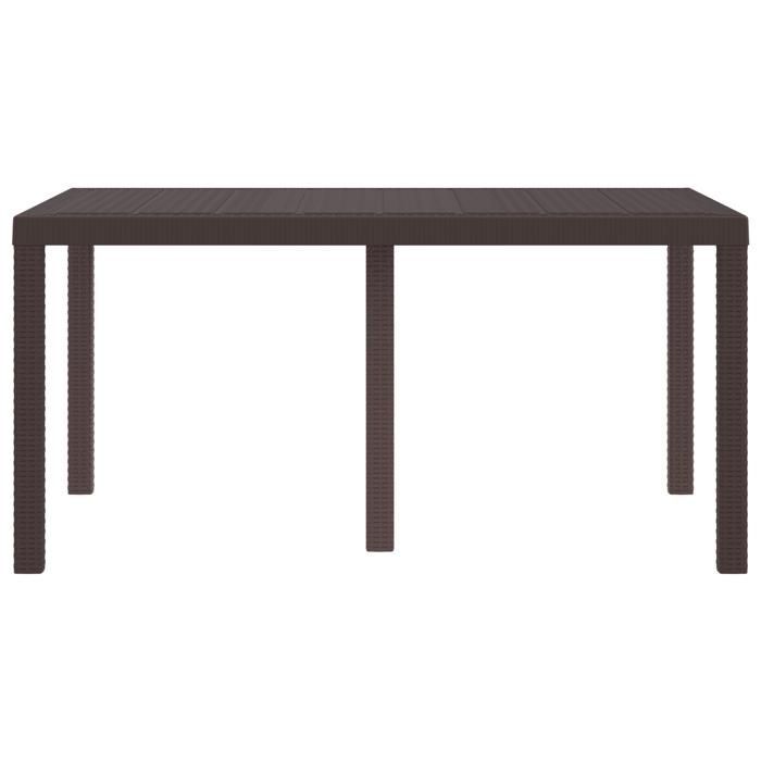 Tavolo da pranzo rettangolare per esterni vidaXL, marrone | Resistente ai raggi UV, realizzato in plastica robusta 871685