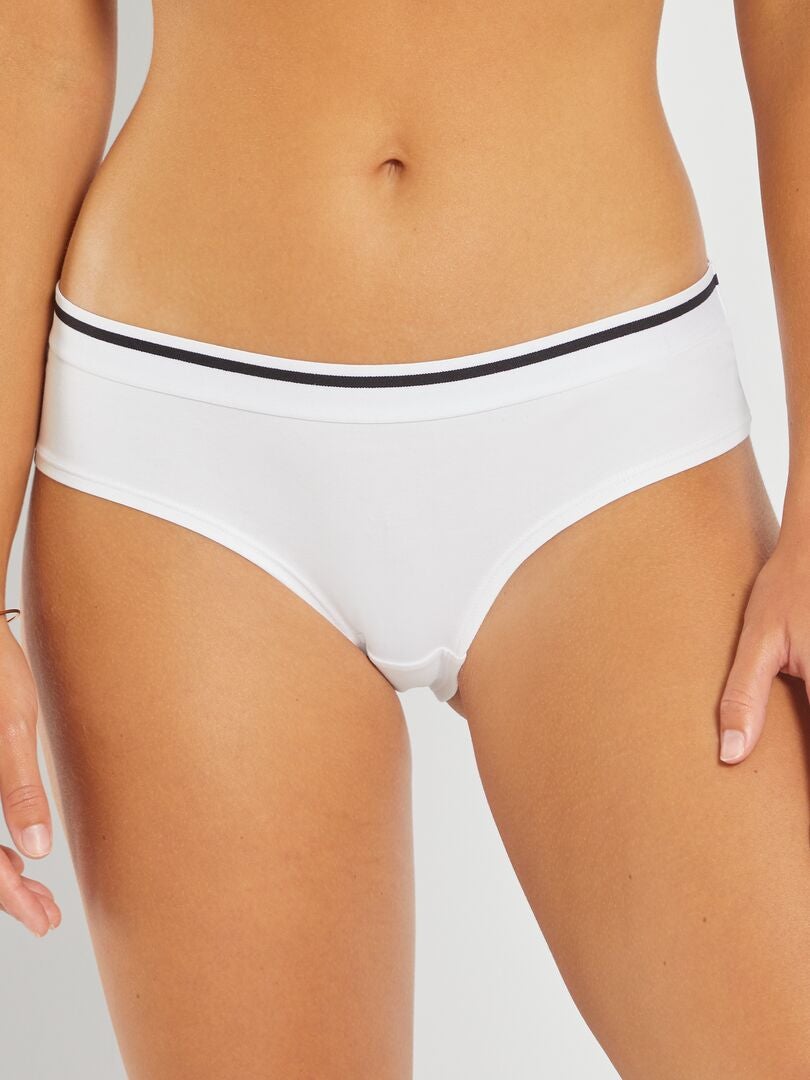 Set van 3 katoenen slipjes - wit