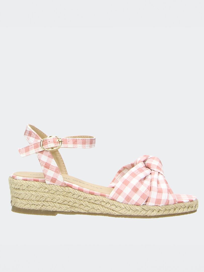 Sandalen met sleehak - ROZE