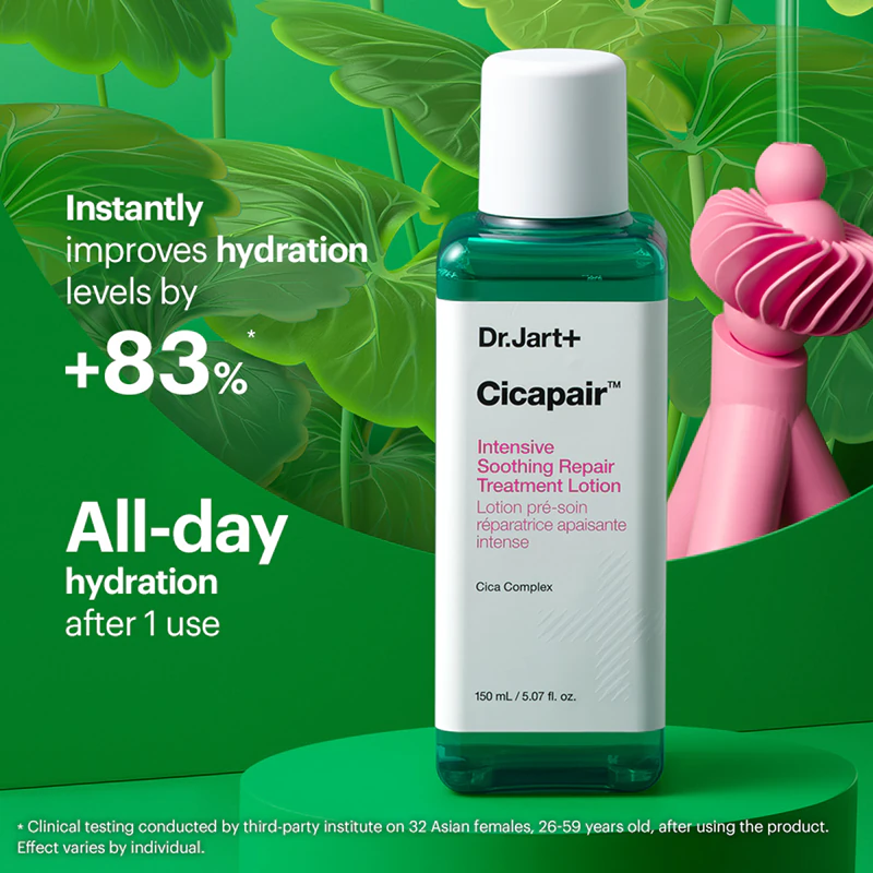Loção de Tratamento Reparador e Suavizante Intensivo Dr. Jart+ Cicapair™: tônico facial suavizante e calmante.