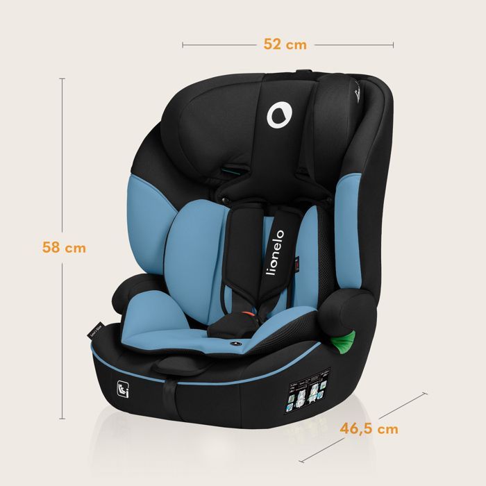 Seggiolino auto convertibile LIONELO Levi i-Size - 76-150 cm - Gruppo 1/2/3 - Blu