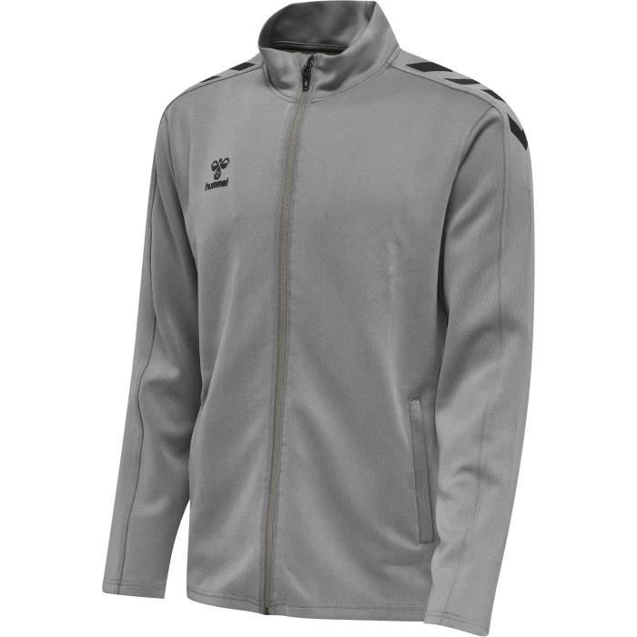 Hummel Men's Core XK Poly Grey Track Jacket - Breathable Long Sleeves, Zip Closure