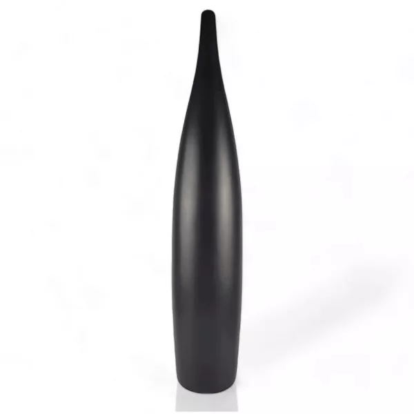 Czarny Wysoki Wazon Podłogowy Ceramiczny - 70cm Mat