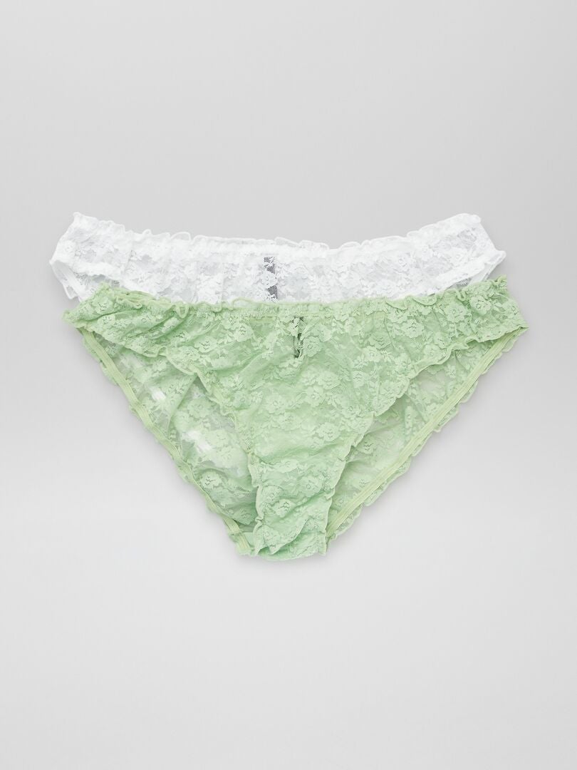 Set van 2 kanten slipjes - irisgroen