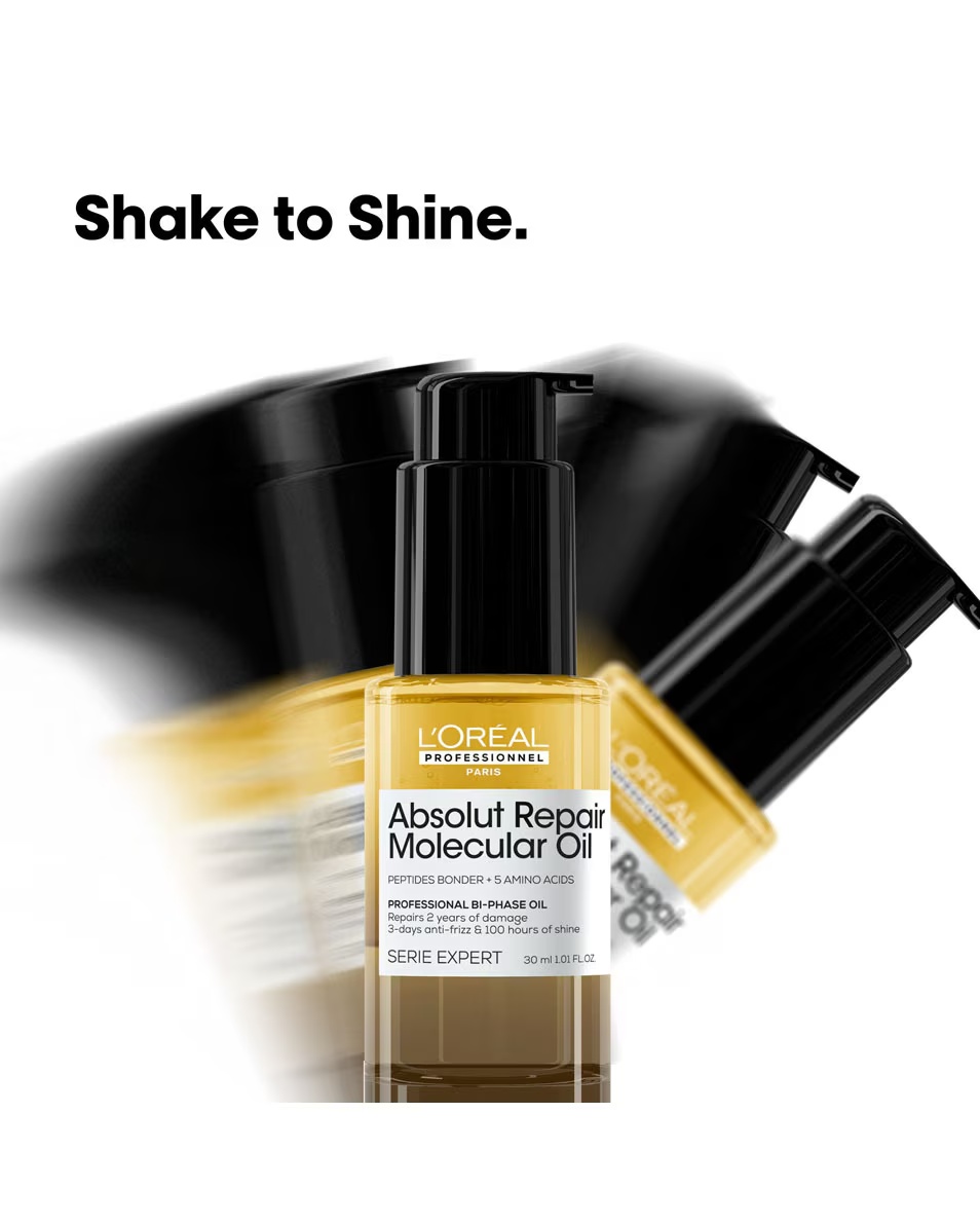 L'ORÉAL PROFESSIONNEL Ulei de păr bifazic Absolut Repair Molecular - pentru toate tipurile de păr deteriorat