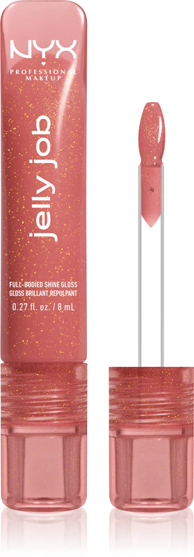 Gloss labial cintilante Jelly Job da NYX Professional Makeup com efeito de preenchimento.