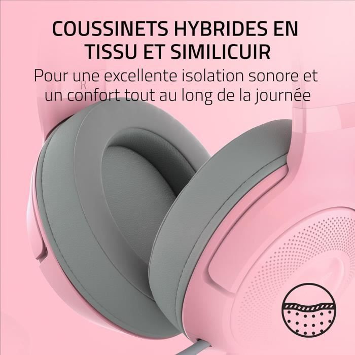 Casque Filaire RGB - RAZER - Kraken Kitty V2 - Oreilles de Chat - Micro HyperClear - Son Surround 7.1