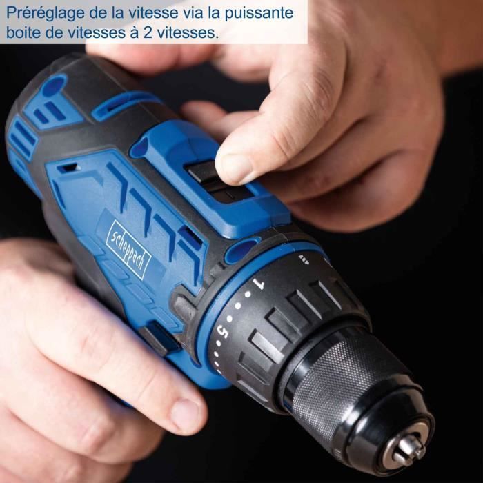 C-DTB74/2-X Cordless Drill Driver Kit - 50Nm, 13mm Chuck + 74 Accessories - SCHEPPACH 20V IXES + 2 x 2Ah Batteries + Charger