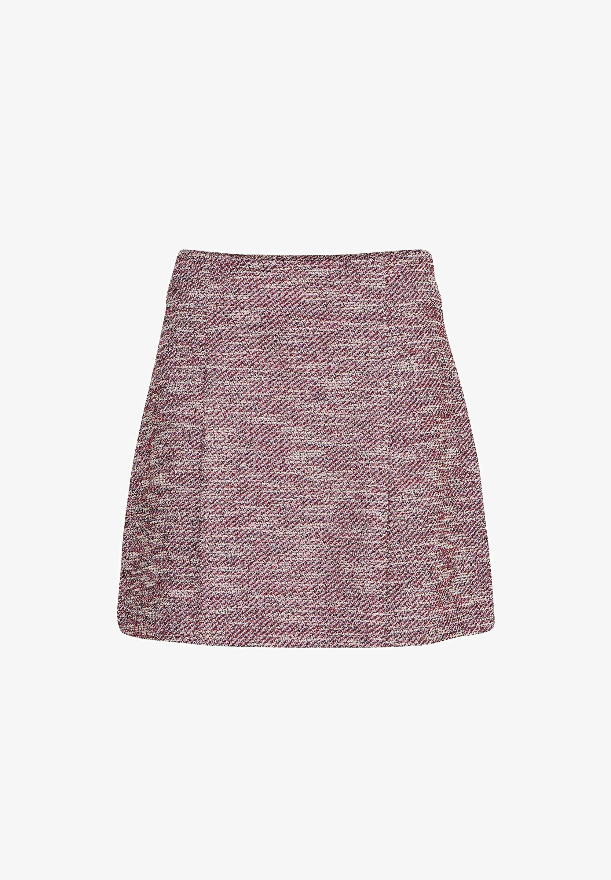 ICHI IHKATE - A-lijn rok - roze bessenkleurige bouclé