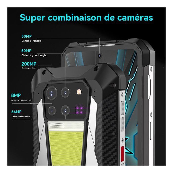 TANK 3 Rugged 5G Smartphone - 8849 Unihertz Tank-3 - No Distance Measurement + 23800mAh Battery + Camping Light - 16GB/512GB - IP68