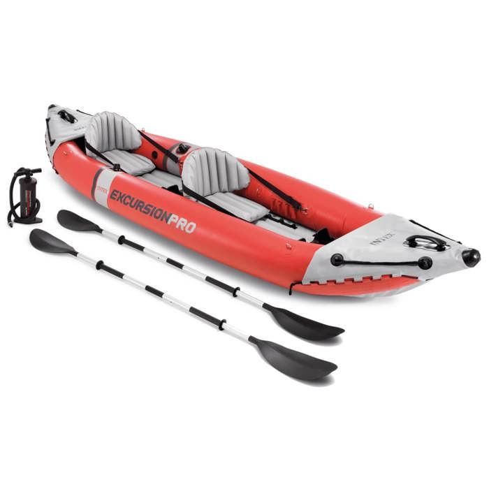 Kayak hinchable INTEX Excursion Pro para 2 personas - Rojo - Incluye remos y bomba