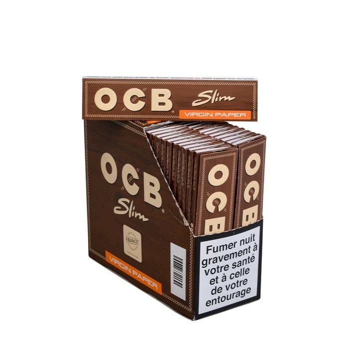 Boite de 50 Paquets de Feuilles OCB Slim, Non-Blanchi