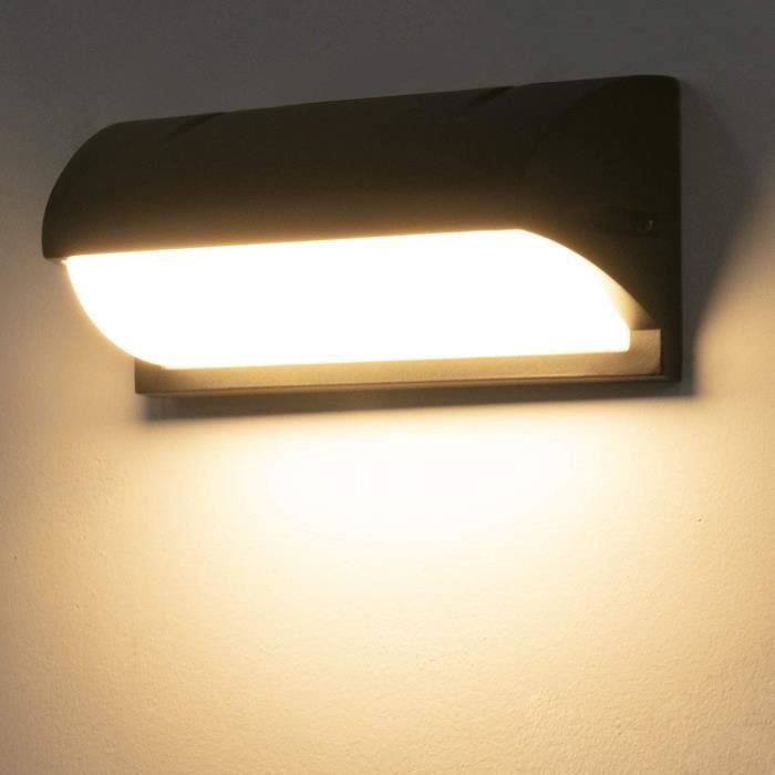 Applique Murale Extérieur Moderne,LED 18W Étanche IP65 En Aluminium,Anthracite Eclairage,Décoration Lumière,Pour Cour Jardin