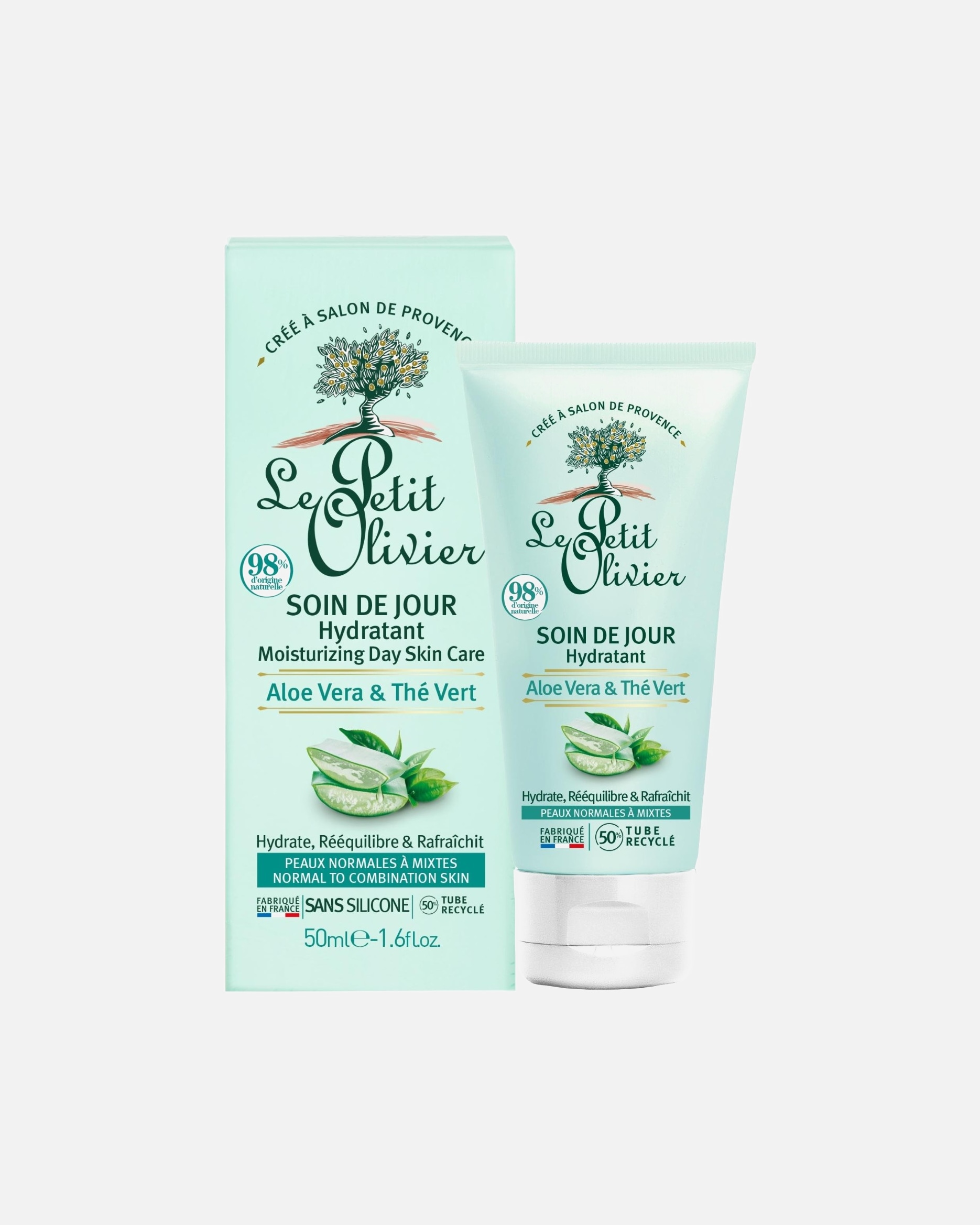 Le Petit Olivier Soin de Jour Hydratant Aloe Vera & Thé Vert