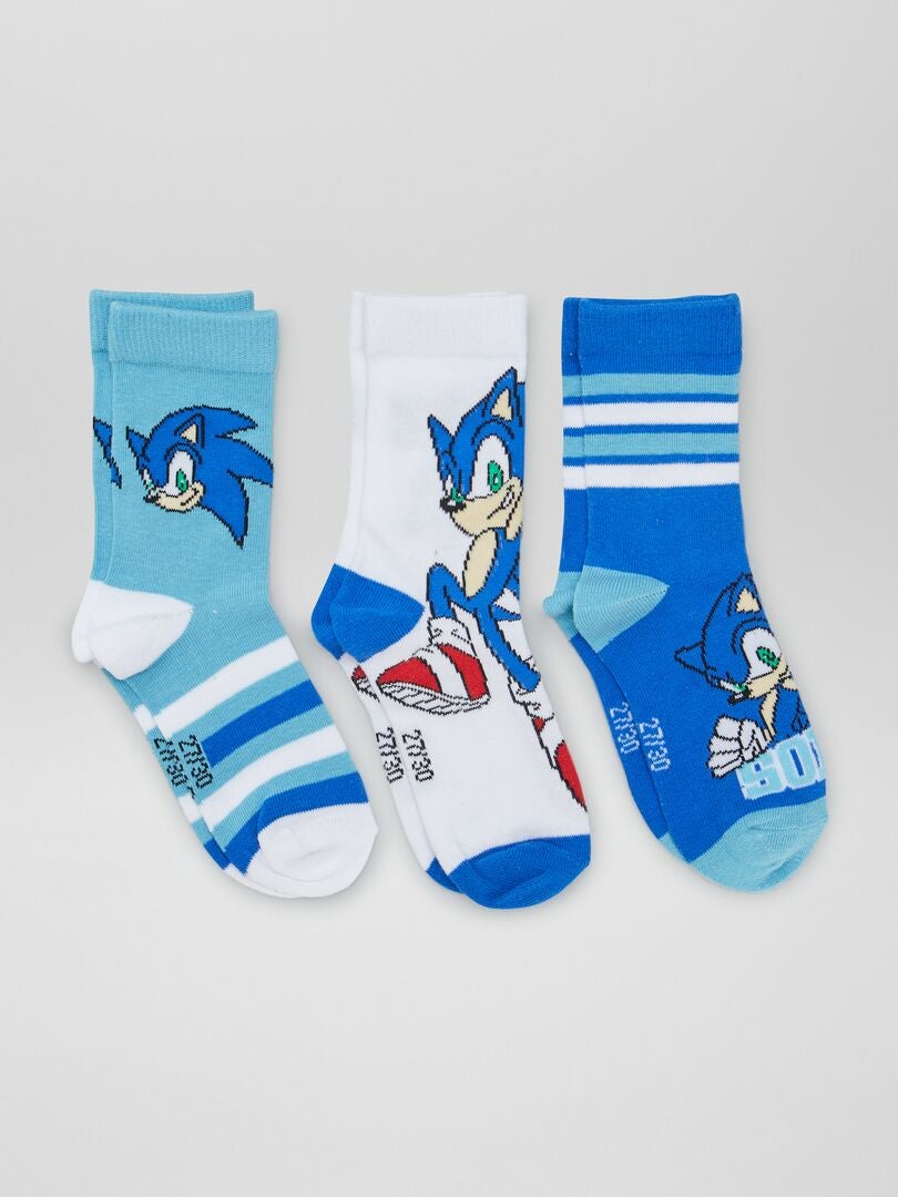Juego de calcetines Sonic - 3 pares - AZUL