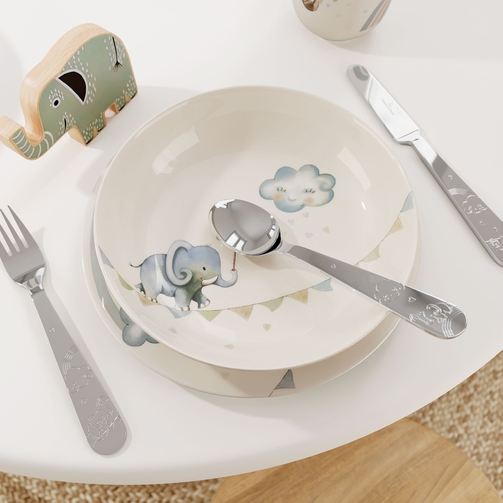 Villeroy & Boch set dječjeg pribora za jelo, 4 dijela, motiv: Trčanje slona – 1 dio