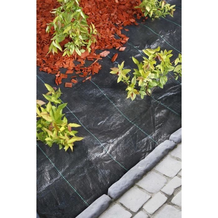 Black landscape weed control fabric 1 x 25 m, UV-treated, 100 g/m² - Weed-resistant ground cover
