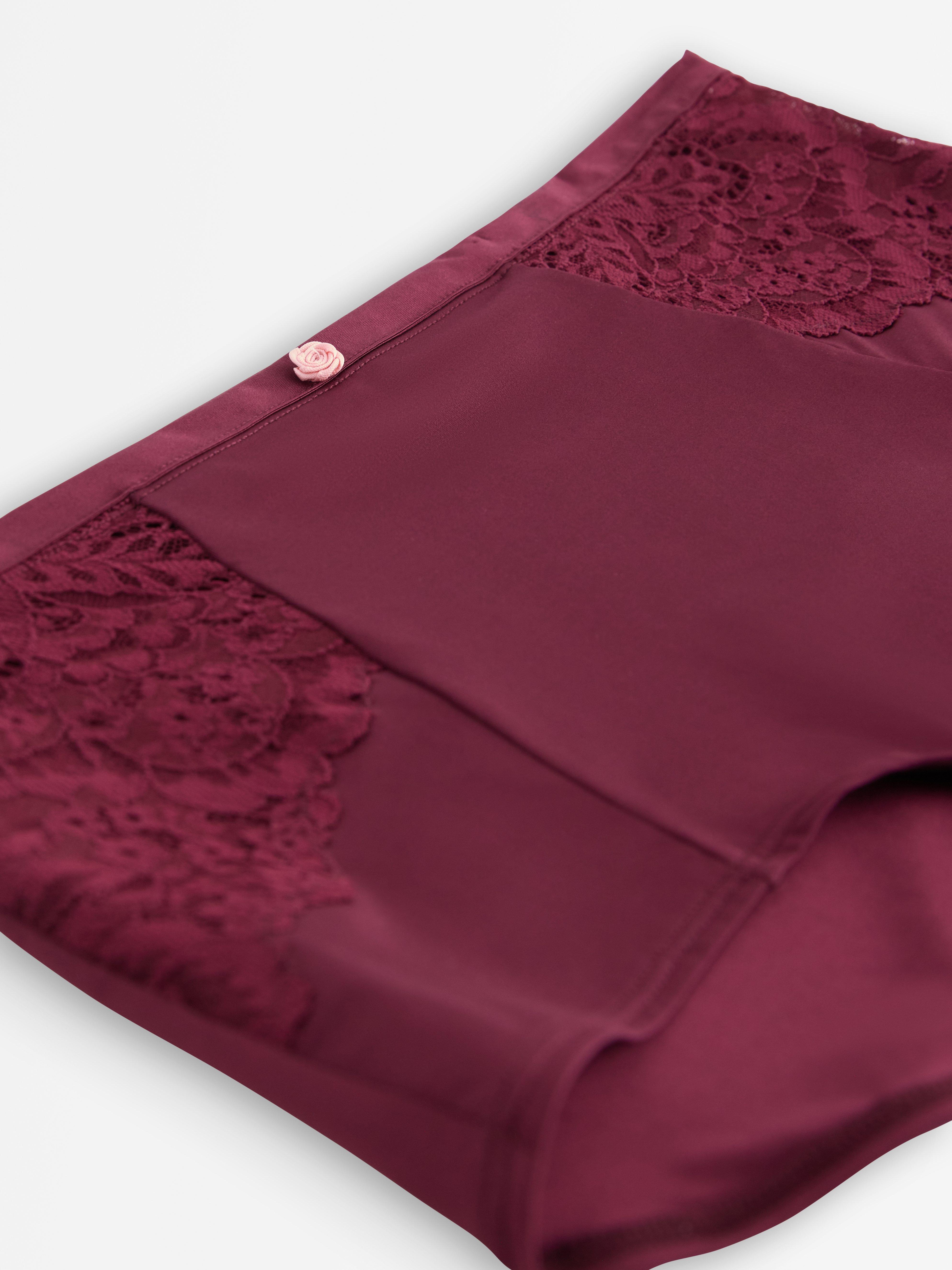 Hoge taille slip donker stoffig rood