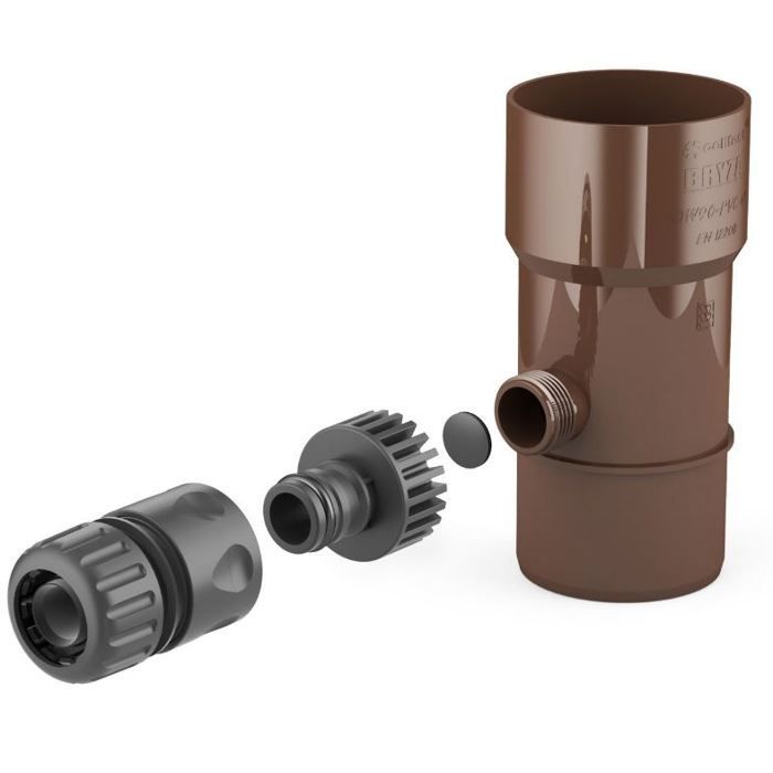 Rainwater collector - BRYZA - 63 mm - Brown - PVC - UV resistant