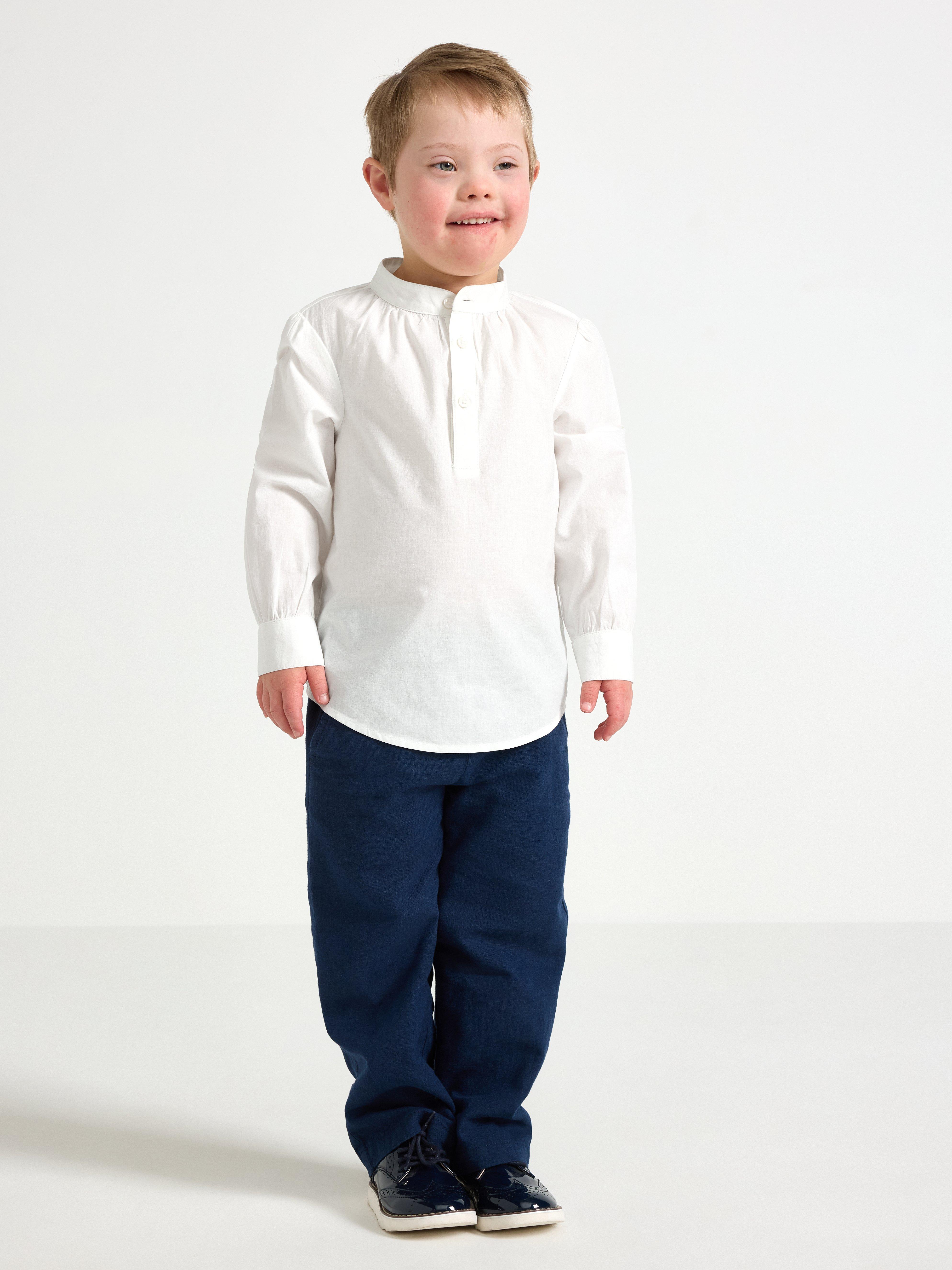Festlig bomullsblus White