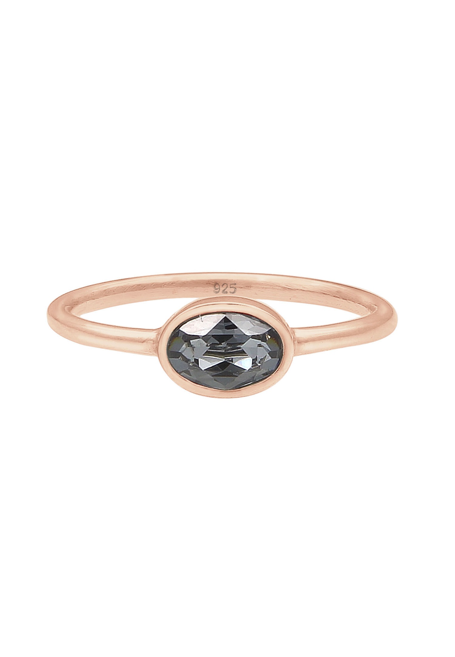 Elli Femmes bande classique avec cristal en argent sterling 925