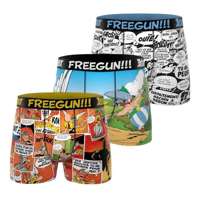 Calzoncillos bóxer Freegun Asterix para niño - Naranja (Paquete de 3)
