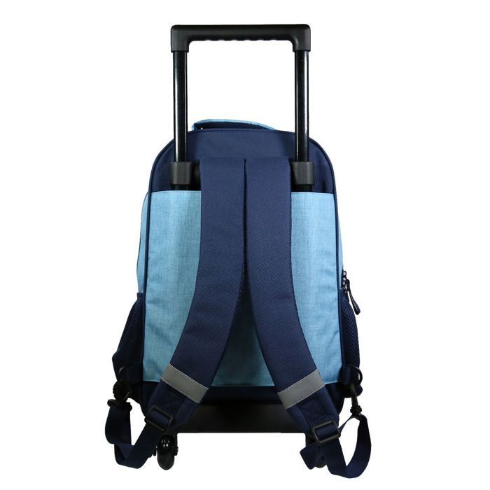 BAGTROTTER Wheeled Backpack White Pepper Robots Orange
