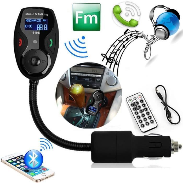 Kit manos libres Bluetooth - LIAM ACCESS - Reproductor MP3 inalámbrico - Ranura para tarjeta SD - Alcance de 10-15 m - Frecuencia de 87,5-108 MHz