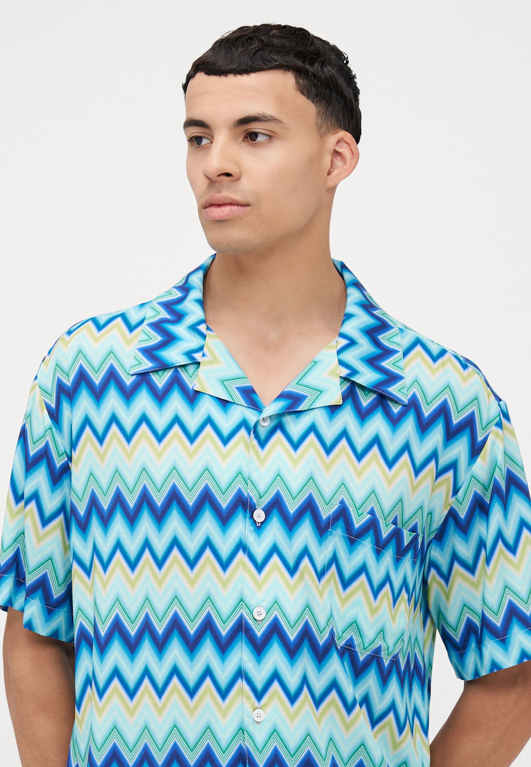 Missoni shirt met korte mouwen - Strandaccessoire - blauw/groen