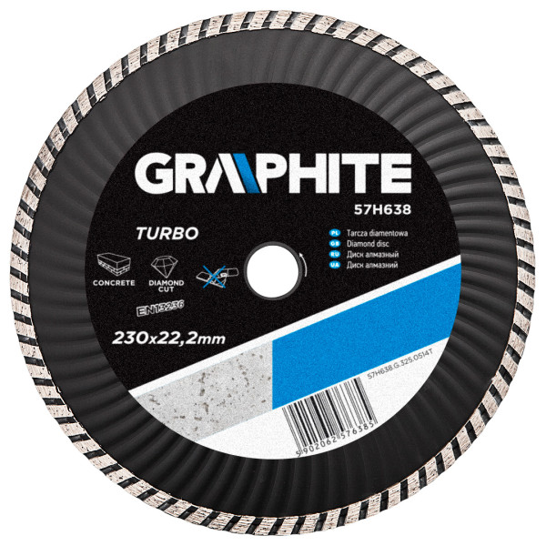 Tarcza diamentowa 230x22.2mm turbo GRAPHITE 57H638