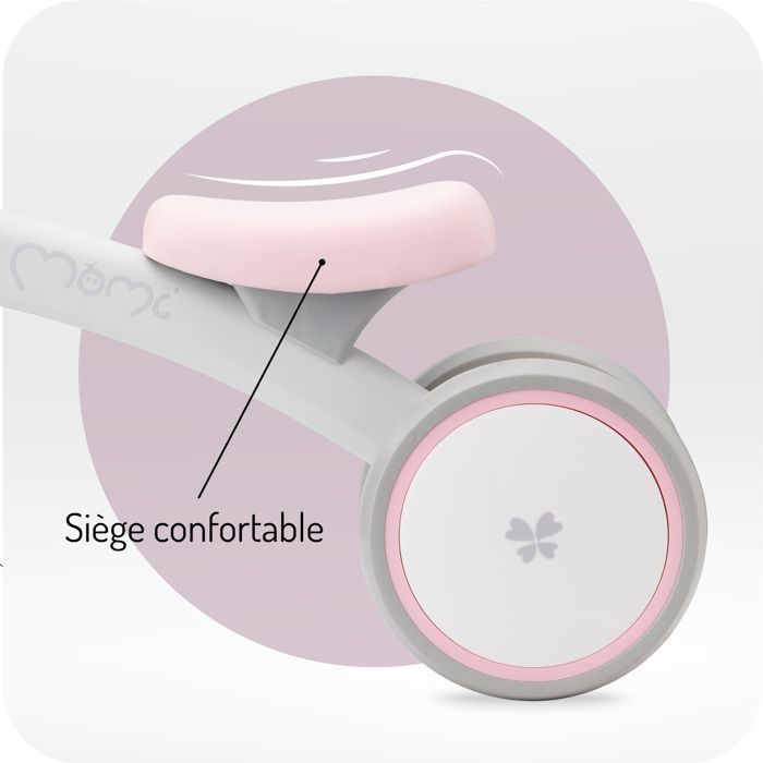MoMi TEDI – Draisienne Bébé sans Pédales – Ultra Légère 1,35 kg – Cadre Aluminium – 1 à 3 Ans – Rose