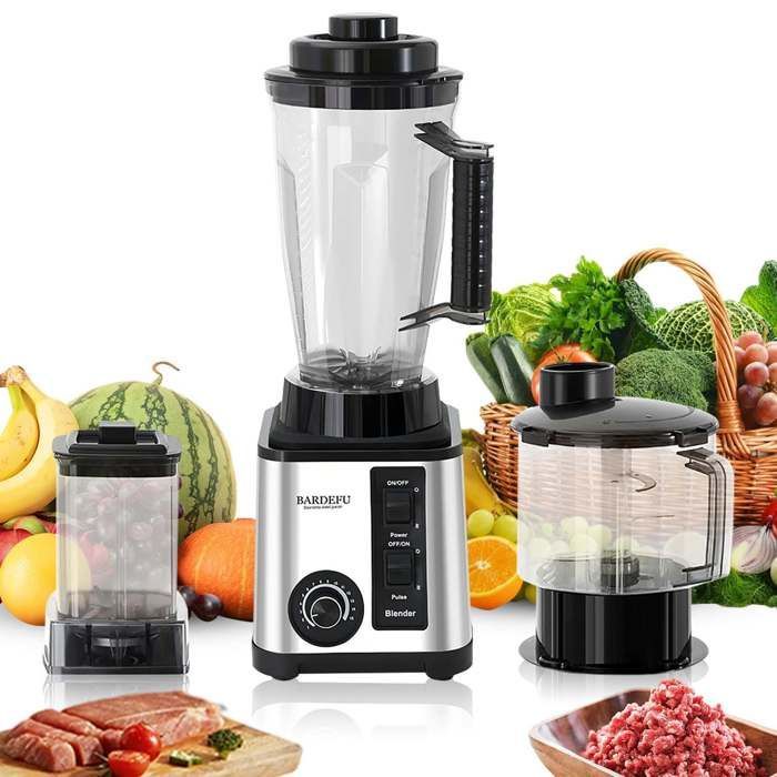 Licuadora profesional 3 en 1: 2000 W - 3 L - 8 cuchillas de acero inoxidable - 20 000 RPM