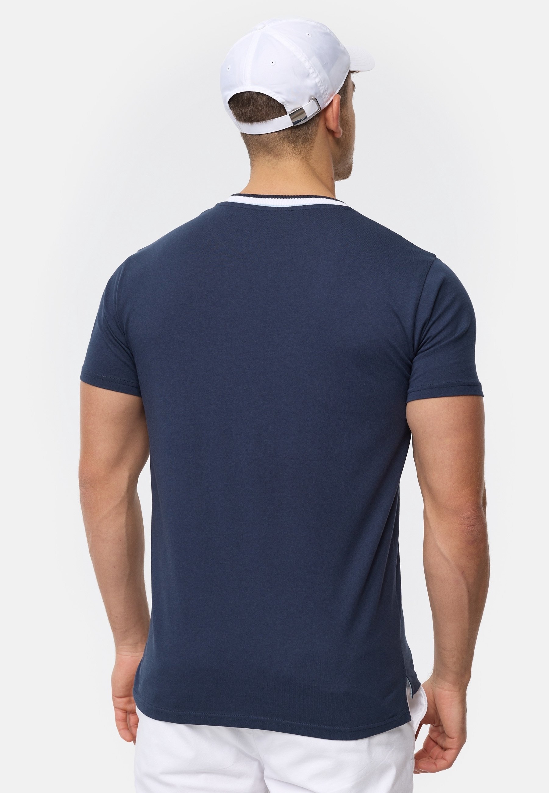 INDICODE JEANS Basic T-shirt - donkerblauw