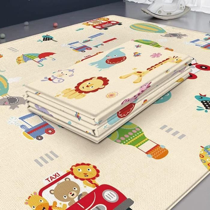 Safe, waterproof, foldable, thick foam play mat for babies, suitable for indoor, outdoor, and travel use.