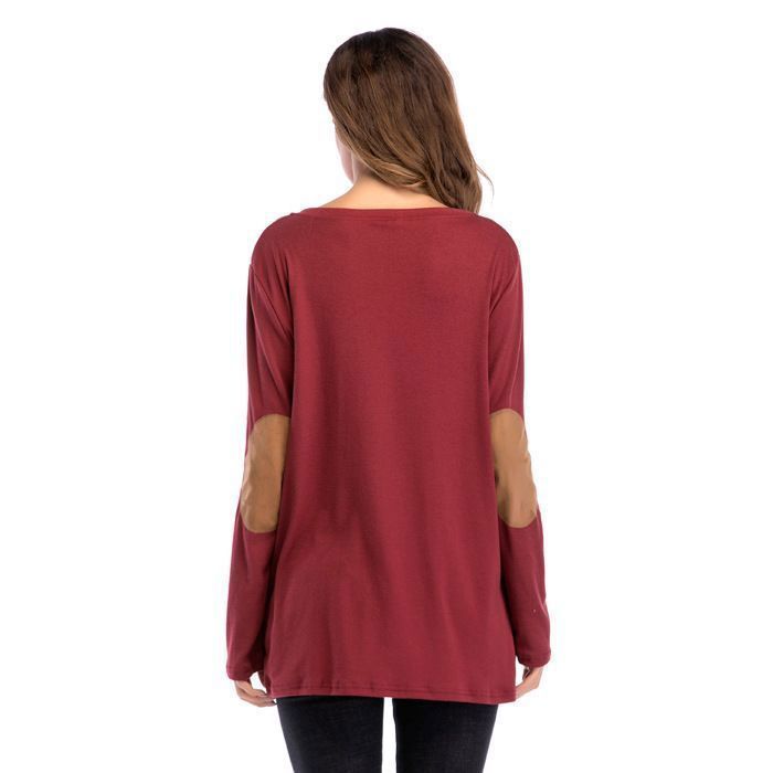 Pull Sweat-shirt Femme Grande Taille - INSFITY - Rouge - Col Rond - Automne